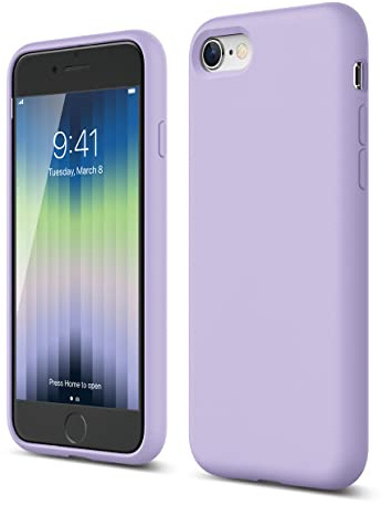 elago Silikon Hülle für iPhone SE3 (2022)/ SE2 (2020)/ iPhone 8/7 | Premium-Silikon, stoßfest, Rundumschutz (Lavendel)