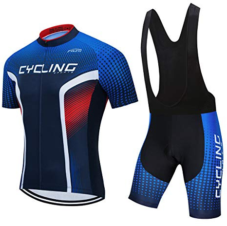 Herr cykeltröja set, sommar pojkar haklapp shorts kostymer mountainbike cykling kläder set cykling ridning tröjor andas, 35, Chest 37.8-40.2, Waist 26.7-34.7=Tag L