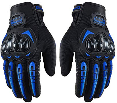 GZ Knight of God Motorcycle Gloves for Men and Women, Full Finger Touchscreen Motorbike Gloves for BMX ATV MTB Riding, Road Racing, Cycling, Climbing, Motocross Outdoor etc (Blue, 2XL)