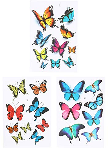 Vosarea 3 Sheets of Butterflies Car Sticker Car Body Sticker Creative Car Decor Sticker