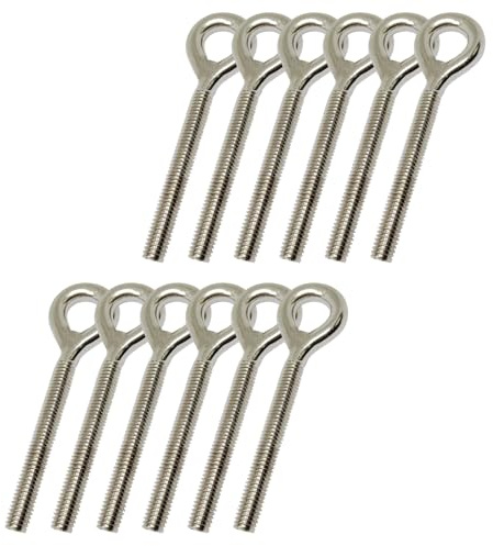 12 Stk Ringschraube M5 Aus Edelstahl 304 Robust und rostbeständig Augbolzen 59mm Länge für Garten Hanging Projekte