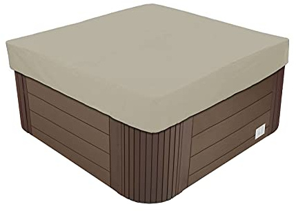 AMGJ Funda para Bañera de Hidromasaje, Cubierta de SPA Rectangular para Todo Clima, Cubierta SPA Cuadrada, Impermeable A Prueba de Polvo Anti-UV, Múltiples Tamaños a Elegir,Beige,220x220x30cm