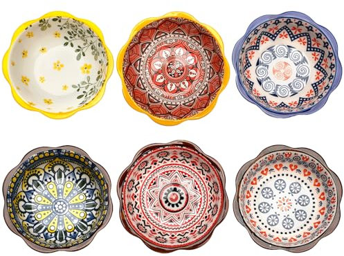 Lot de 6 Petits Bols à épices, Petits Bols à Sauce, Bols à Trempette, Bols à Sauce Soja, Bols à Sushi, Bols à Epices Pour Amuse-Gueules, Diamètre 9,8 cm