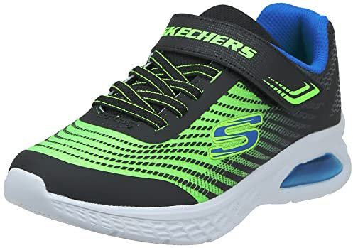 Skechers Pojkar 403930l Bblm sneakers, Svart syntetisk lime textil blå trim, 34.5 EU