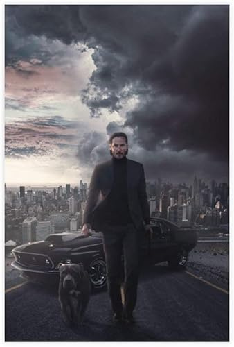 HRTNS GemäLde Auf Leinwand Film John Wick künstlerische Konzeption Leinwandposter für Moderne Familiendekoration Wandkunst Malerei Poster Druckt Bilder 23.6x35.4(60x90cm) Kein Rahmen