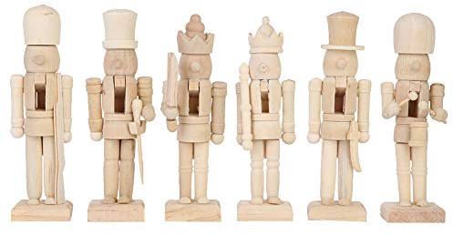 20 cm Christmas Nutcracker Figures, Wooden Nutcracker Figure Soldier Christmas Decoration, Christmas Nutcracker Soldier Unpainted Blank Walnut Soldier Ornaments Doll Traditional Nutbreaker Decoration