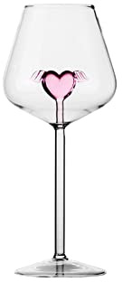 LIBOOI Wine Glasses, Red Wine Glass with Heart Inside, Crystal Goblets Red Love Wine Glass Novelty Great Gifts for Women Men Wedding, Anniversary, New Year, Christmas, Birthday Party
