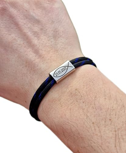 Gravur Armband Fisch, Taufe, Surfer Armband, personalisiertes Geschenk, Edelstahl, Schmuck, Familie, Kommunion, Muttertag, Konfirmation