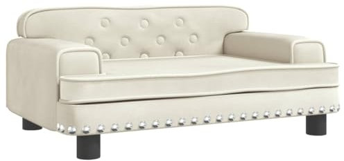 vidaXL Kindersofa, Couch für Kinder, Kindercouch mit runden Kanten, Kindersessel Minisofa Polstersofa Kindermöbel Sofa Kinderzimmer, Creme Samt