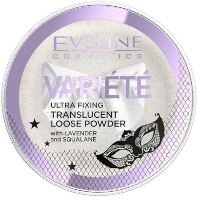 Eveline Cosmetics Varieté Transparenter Puder mit Lavendel und Squalan, 5g - Glättet den Hautton, kaschiert Unvollkommenheiten, vegane Formel