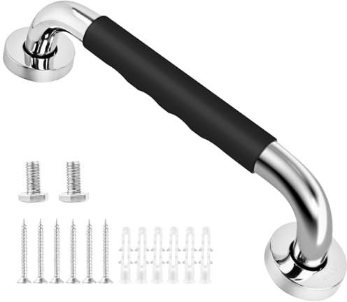 MINISOISO Maniglione da Bagno Acciaio Inossidabile, 30cm Maniglione da Doccia con Maniglia antiscivolo in silicone, Maniglia Doccia Anziani, Maniglione Bagno Disabili, per Pareti di Vasca Sicurezza