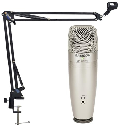 Samson C01U Pro USB Kondensator-Mikrofon + keepdrum NB35 Gelenkarm-Stativ