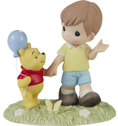 Precious Moments Disney Showcase Collection - Hand-Painted Bisque Porcelain Winnie The Pooh & Christopher Robin Figurine | Ideal Gift for Disney Lovers
