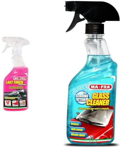 Ma-Fra, Last Touch Express, Cera Liquida per Carrozzeria Auto, Azione Pulente e Protettiva & Glass Cleaner, Sgrassatore per Vetri e Cristalli, Migliora la Visibilità alla Guida