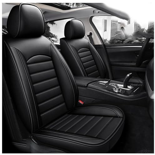 AYBEN Auto Sitzbezüge Sets Für SEAT Ibiza FR 2020-2022 2023, PU Leder Autositzbezüge | Wasserdicht Atmungsaktiv Schonbezüge Autositz | 5 Sitze,A/Black