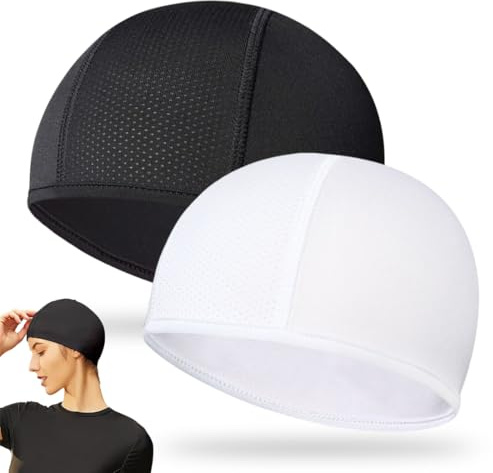 SULIUDAJI 2 Pezzi Copri Casco Summer Motorcycle Helmet Liner Breathable Cotton Under Helmet Summer cap cap Quick Drying Cycling Hat Men Women for Motorcycles, Sottocasco Moto