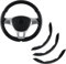 Einesin 3pcs Car Carbon Fiber Anti-Skid Steering Wheel Cover，Segmented Steering Wheel Protector, Butterfly Steering Wheel Cover, Universal 99% Car Wheel Cover Protector (Black)