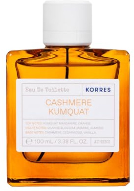 KORRES CASHMERE KUMQUAT Eau de Toilette para mujer, fragancia oriental floral para mujer con aroma de azahar y cachemira, vegano, 100 ml