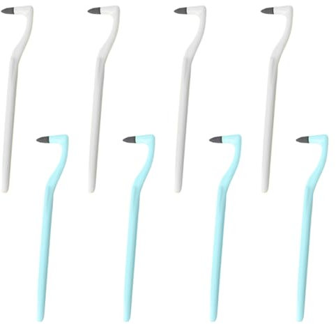 8Pcs Tooth Stain Eraser Kit,Professional Dental Tools for Stain Removal, Tartar Scraping, and Oral Care, Teeth Cleaning Tools for Home Use(White*4+Blue*4)