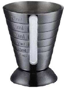 QuxetlRyz Jigger 2 Piezas de 15-25-30-50-60-75 ml, Vaso medidor Transparente, Herramientas for medir cócteles.(Black)