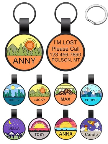 HQYDDMI Hundemarke mit Gravur, Leise Silikon Hundemarke Personalisiert mit Name, Telefonnummer,Tiermarke für Hunde, Katzen & Welpen(1 Pcs, Rund)