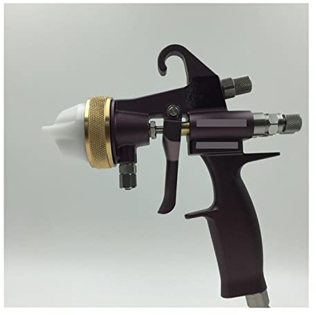 Pistolet de Nettoyeur Haute Pression, Peinture Automobile Pistolet À Air Professionnel Pistolet À Alimentation sous Pression Pistolet À Mousse Polyuréthane Pistolet À Double Buse(Golden)