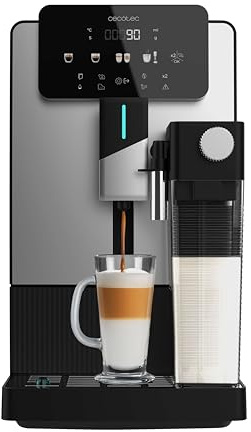 Cecotec Machine à Café Expresso Superautomatique Cremmaet Latte Art. 1500W, 19 Bars, Thermoblock, 6 Boissons, Réservoir de Café 150g, Moulin Conique, AutoNettoyage, Réservoir d'Eau 1,1L et Lait 400ml