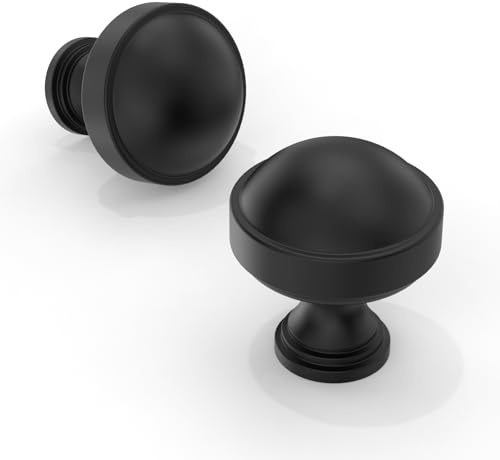 Talentedeco 10 Pack Matte Black Kitchen Cabinet Knobs 1.2 Inch(30mm) Cabinet Pulls Drawer Knobs