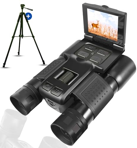 Zoomble Binocolo Digitale con Fotocamera + Treppiede PRO - Zoom 12x32 | Batteria Ricaricabile - Schermo LCD 5MP 1080P HD - Zoom Digitale 8x - Prisma BaK-4 - Kit Completo
