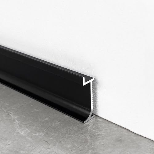 Lot de 4 plinthes en alliage d'aluminium noir mat 20/30/50 mm x 125 cm, décoration murale facile à installer et à nettoyer, parfaite pour la réparation de la maison, personnalisable et durable