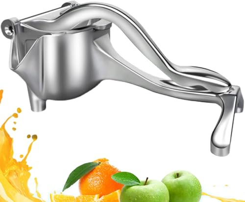 Waabose 2026 Saftpresse Manuell Edelstahl, Extra Große Zitronenpresse, Ergonomische Fruchtentsafter für Zitronen, Orangen, Granatapfel, Sicher & Bequem (1 Stück)