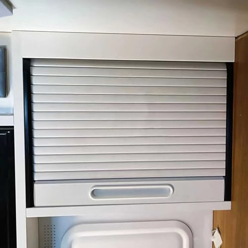 Innovz Tambour Door Kitchen Cabinet Kit, ABS Slats Roll Up Sliding Door for Cabinet, Dressing/Laundry Room Roller Shutter Closet Door(20x34in(51x86cm))