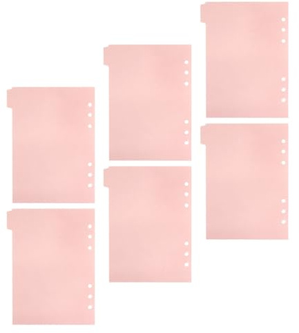 AMUSLESUR 6 Divisores de Pestañas Desmontables A5 para Carpetas, Separadores de Índice de Color Rosa Pastel, Material Pp Resistente, Prácticos para Cuadernos, Agendas y Organización Escolar