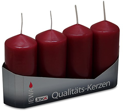 OLShop AG 3er Pack Stumpenkerzen Burgund, ca. 40 x 90 mm (3 x 4 Stück) Kerze Kaminkerze Laternenkerze Dekoration