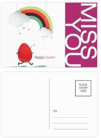 Happy Ostern Festival Egg Rainbow Miss Postkarten-Set, Danksagungskarte, Postkarte, Seite Postkarten, 20 Stück