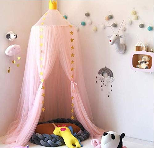 Marbeine - Baldacchino per bambini, motivo: principessa garza zanzariera per bambini, per interni ed esterni, per giocare a baldacchino, protezione contro gli insetti (rosa)