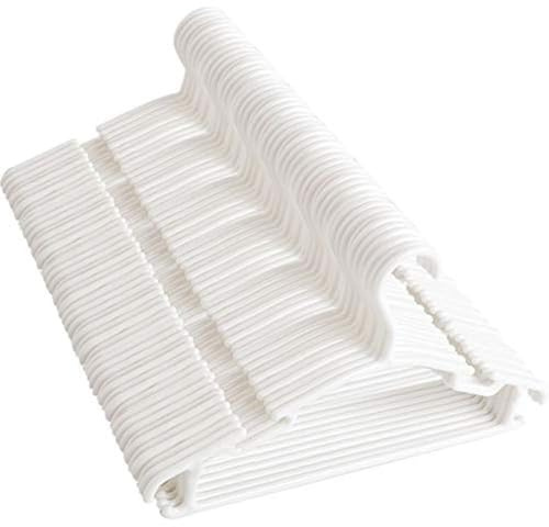 NORTHERN BROTHERS Clothes Hangers Baby Coat Hangers 80 Pack Plastic White Childrens Hangers with Trouser Skirt Bar for Baby Toddler Clothes Hanger
