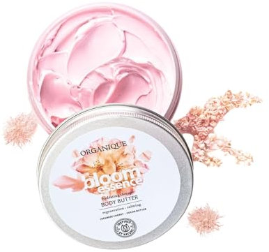 Organique Premium Beauty Bloom Body Butter | Lightweight Velvety Cream Moisturiser with Cocoa Butter, Shea Butter, Cherry Blossom Extract, & Organic Oils | For Smooth, Hydrated, Radiant Skin (200 ml)