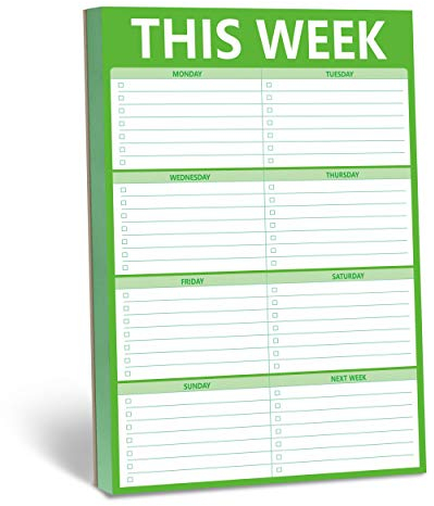 90 Blatt Wochenplaner, magnetischer Checklisten-Notizblock mit To-Do-Listen für Büro oder Schule (Englische Version,in Grasgrün)