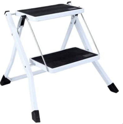 Scaletta Pieghevole Compatta 2 Gradini ,sgabello pieghevole portatile con tappetino antiscivolo,scaletta pieghevole per cucina,Capacità 150 kg