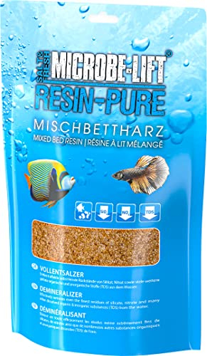 Mischbettharz Aquarium – ARKA Resin-Pure 1 l – Vollentsalzer für Osmoseanlagen – entfernt 100 % TDS, Silikat & Nitrat – für kristallklares Wasser – Ionenaustauscher für Resinfilter