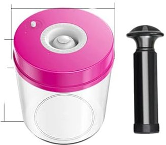 2pcs/set Vacuum Food Storage Container Storage Jars For Vacuum Sealer Airtight Canister with Pump Fresh Keeping Pot-Red 1000ML