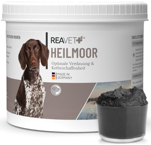 ReaVET Heilmoor für Hunde 500g - Verbessert die Kotbeschaffenheit, Optimale Verdauung, Immunsystem, Magen-Darm-Aktivität, Appetit Anregung I Natürliche Heilerde Moor Hund