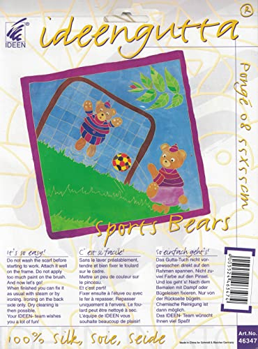 ideengutta - Motiv: Sports Bears - Ponge 08, ca. 55x55cm, rollierte Ränder (Gutta Gold)