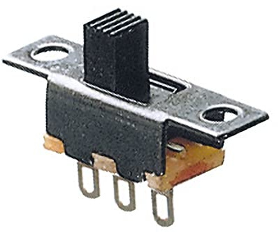 ELCART Deviatore a slitta SPDT unipolare ON-ON da pannello, 30Vdc 0,3A - Nero
