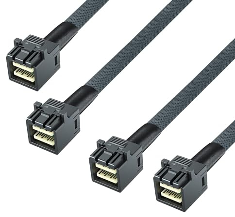 10Gtek Pack of 2, 6G Internal Mini SAS SFF-8643 to SFF-8643 Cable, 100-Ohms, 1-m(3.3ft)