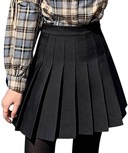 DRESHOW Basisk Solitt Stretchig Utställd Casual Minikjol för Kvinnor Och Flickor