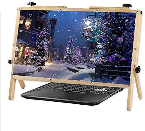 Laptop Screen Magnifier 21Laptop Stands, Computer Screen 3D Magnifier Projector Wihet Adjustable Stand Adjustment Laptop Monitor Magnifier,White