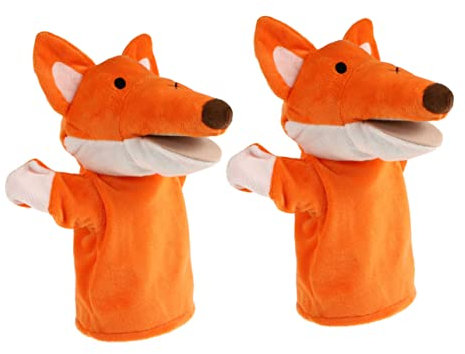 Toyvian 2stücke Handpuppe Fuchs Plüschhandpuppe Für Junge Mädchen Cartoon-Puppe Spielzeugpuppe Weihnachtspuppe Interaktives Spielzeug Für Eltern Und Junge Mädchen