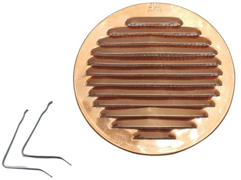 TEKLiNe Lüftungsgitter aus Kupfer, 120 mm, verstellbare Feder, Insektenschutz, rund, Schutz für das Luftsystem, verstellbar, mit Feder, rund, 120 mm